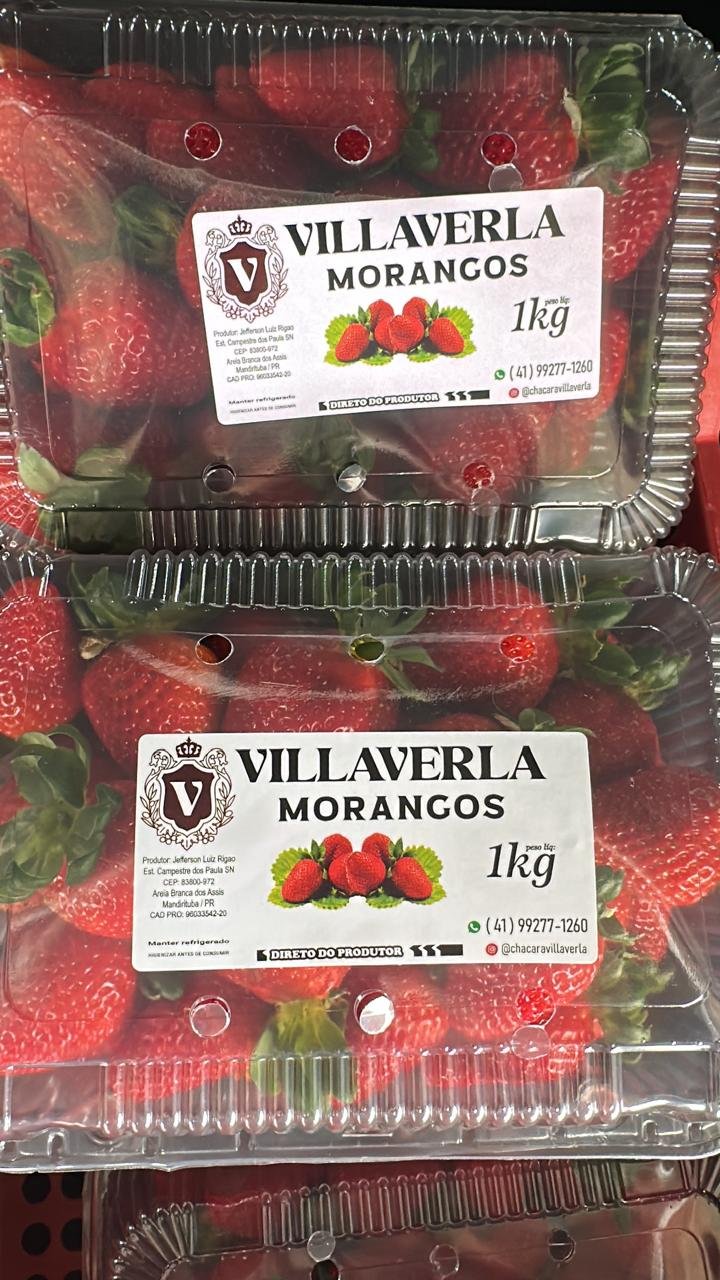 Embalagem de morangos Villaverla de 1kg
